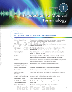 "Introduction to Medical Terminology" .
