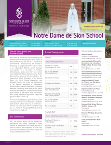 School Profile - Notre Dame de Sion
