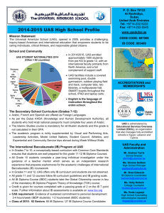 2014-2015 UAS High School Profile - Universal American School in
