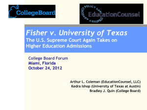 Fisher v. University of Texas - Access & Diversity Collaborative