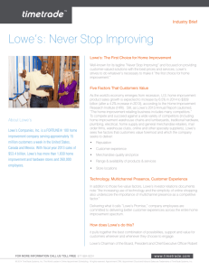 Lowe's: Never Stop Improving