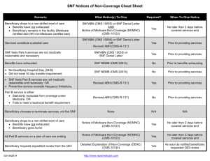 SNF Notices of Non-Coverage Cheat Sheet