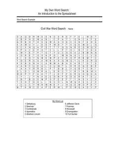 My Own Word Search: An Introduction to the Spreadsheet Civil War