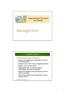 Organizational Structure and Design Chapter Outline Chapter Outline
