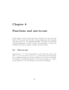 Chapter 8 Functions and one-to-one