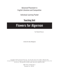 Flowers for Algernon - Teacher's Pet Publications