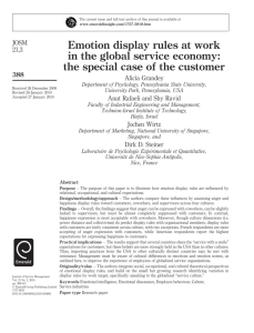 Emotion display rules at work in the global service economy: the