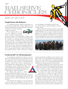 Cargill Grows with Railserve 2012 “Crude by Rail