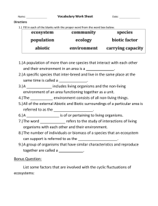 ecosystem community species population ecology biotic factor