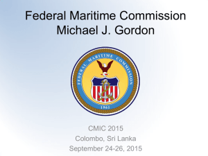 Federal Maritime Commission Michael J. Gordon