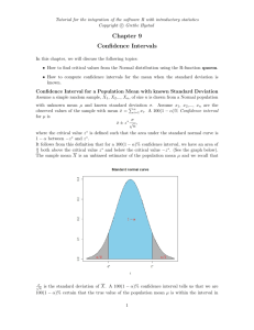 Chapter 9 Confidence Intervals