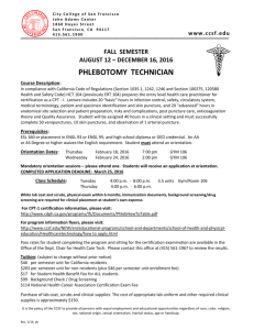 phlebotomy technician - City College of San Francisco