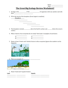 The Great Big Ecology Review Worksheet!