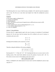 DETERMINATIONS OF THE SIMPLE MULTIPLIER The following