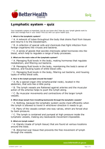 Lymphatic system - quiz - Better Health Channel.