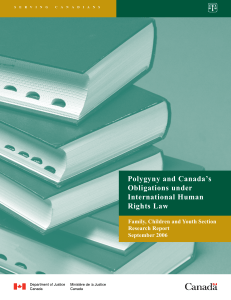 Polygyny and Canada's Obligations under International Human