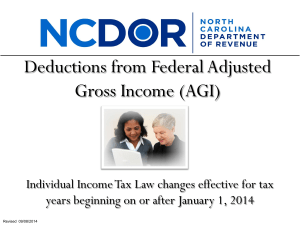 Deductions from Federal Adjusted Gross Income