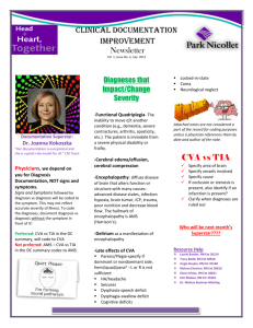 Clinical Documentation Improvement Newsletter CVA vs TIA