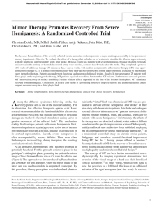 Mirror Therapy Promotes Recovery From Severe Hemiparesis: A