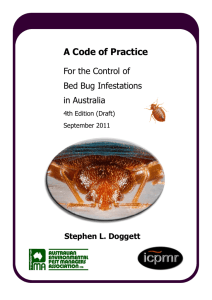 Bed Bug Code of Practice - Department of Medical Entomology