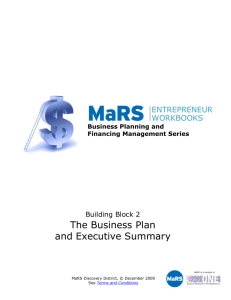 The Business Plan and Executive Summary