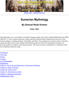 Sumerian Mythology Index