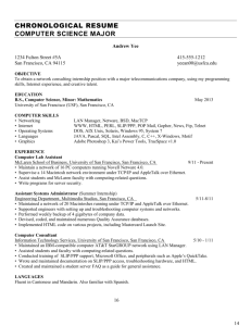 chronological resume computer science major