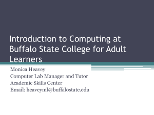 Introduction to Computing at Buffalo State College for Adult Learners