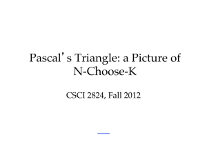 Pascal's Triangle: a Picture of N-Choose-K