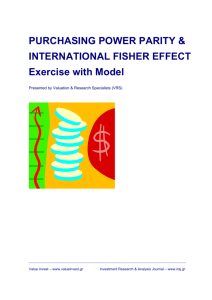PURCHASING POWER PARITY & INTERNATIONAL FISHER