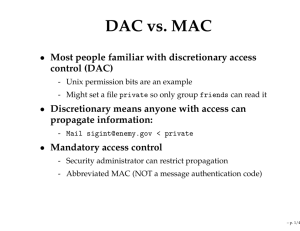 DAC vs. MAC - Stanford Secure Computer Systems Group