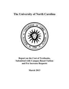 University of North Carolina Report on the Cost of Textbooks