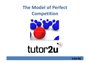 The Model of Perfect Competition