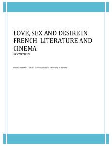 love, sex and desire in french literature and cinema