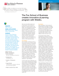 WebEx Case Study: The Fox School of Business creates innovative