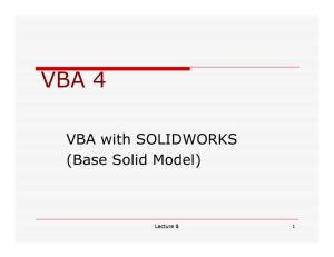 VBA with SOLIDWORKS (Base Solid Model)