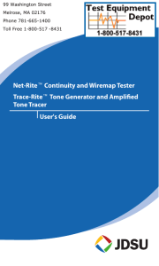 User's Guide Net-Ritef Continuity and Wiremap Tester Trace