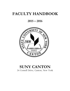 FACULTY HANDBOOK SUNY CANTON