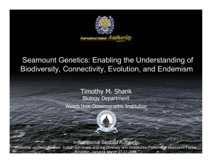 Seamount Genetics: Enabling the Understanding of Biodiversity