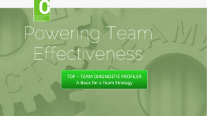 TDP – TEAM DIAGNOSTIC PROFILER A Basis for a Team Strategy