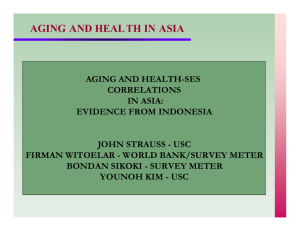 Aging and Health –SES Correlations in Asia