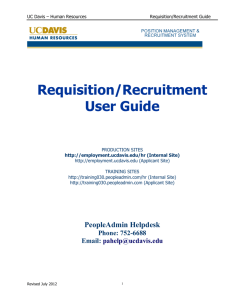 Requisition/Recruitment User Guide - Human Resources