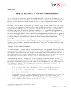 State Tax Implications of Federal Income Tax Elections