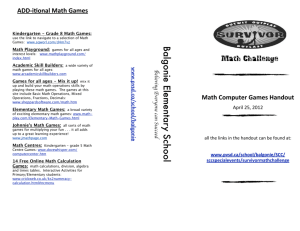 Math Survivor Online Games Brochure