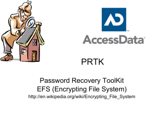 Password Recovery ToolKit EFS (Encrypting File System)