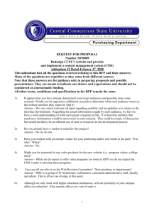 REQUEST FOR PROPOSAL Number S078089 Redesign CCSU's