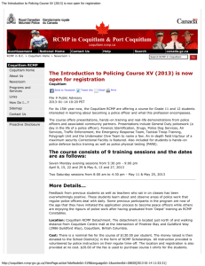 Introduction to Policing Course 2013