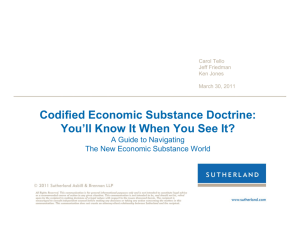 Codified Economic Substance Doctrine