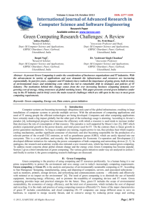 Green Computing Research Challenges: A Review
