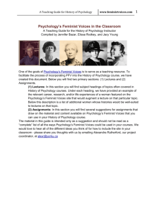 Teaching Guide for the History of Psychology